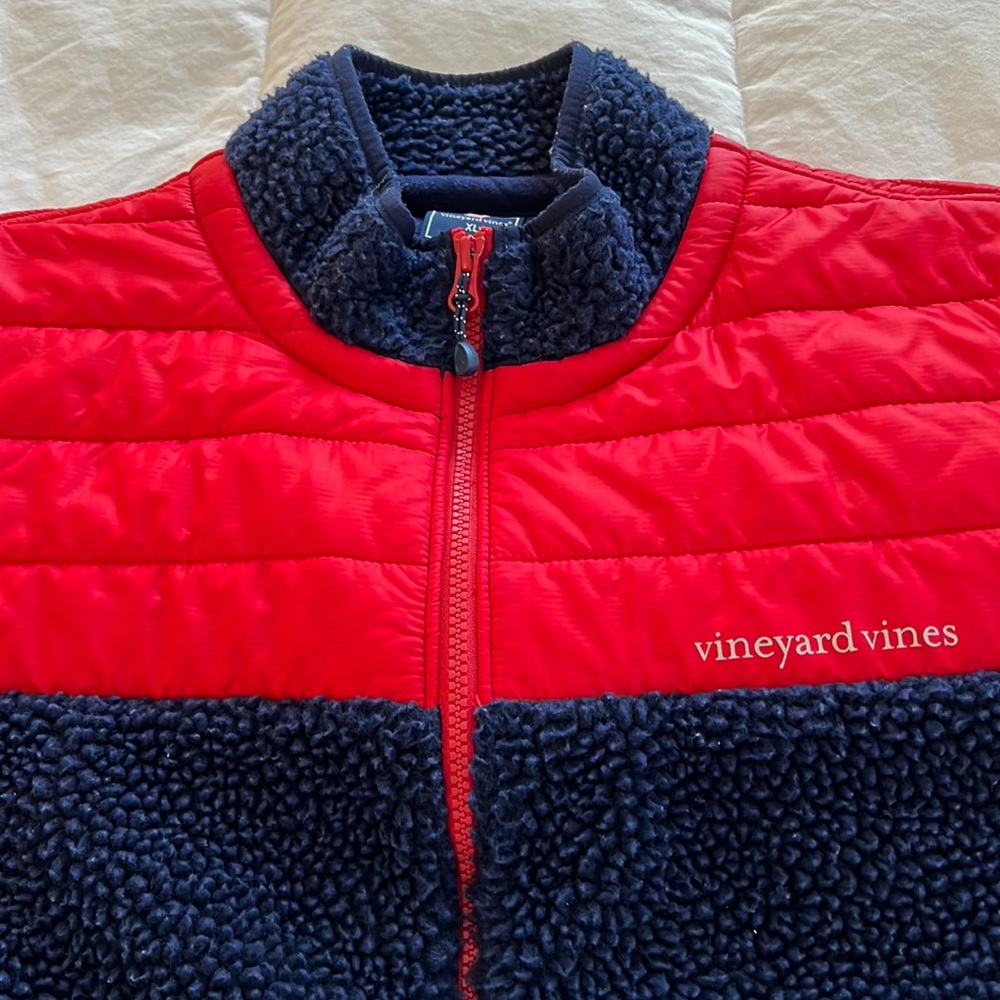 Vineyard Vines Sherpa fleece vest.